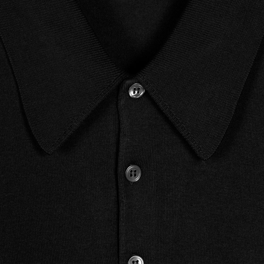Polo Isis manica corta nera John Smedley