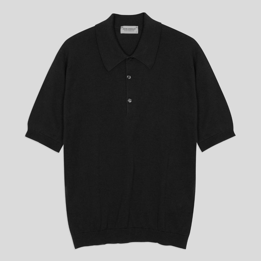 Polo Isis manica corta nera John Smedley