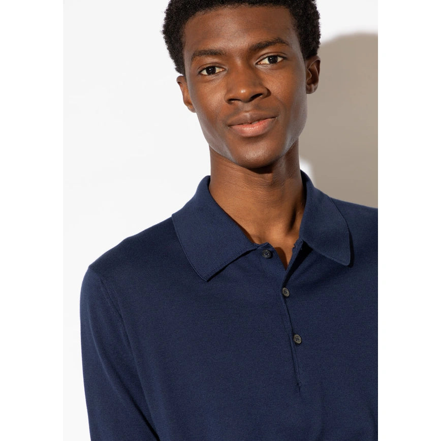 Polo Isis manica corta French navy John Smedley