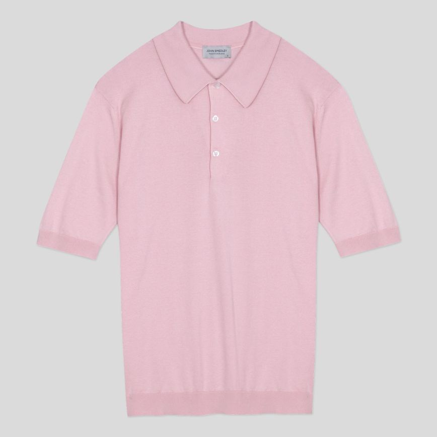 Polo Isis manica corta Mallow Pink John Smedley