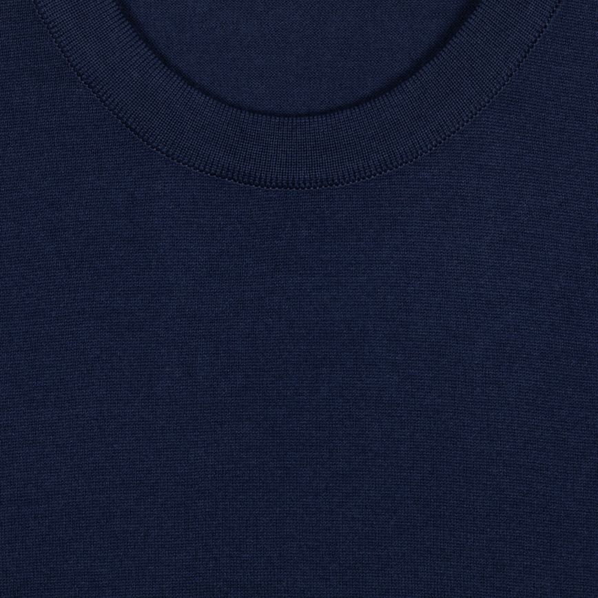 T-shirt girocollo Kempton sea island cotton French navy John Smedley
