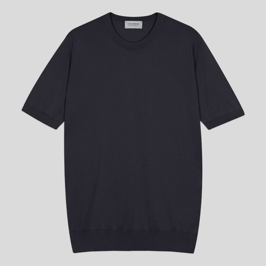 T-shirt girocollo Kempton sea island cotton navy John Smedley