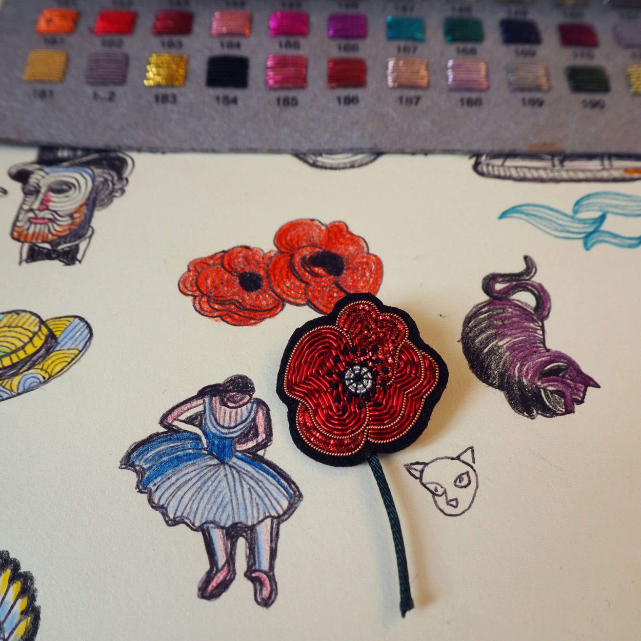 Spilla Claude's Poppy Macon & Lesquoy