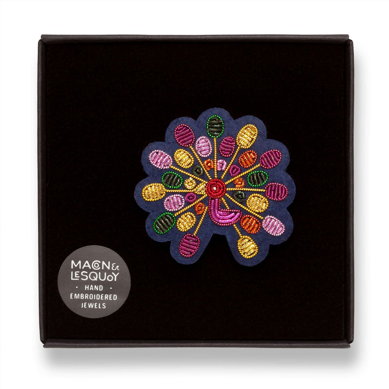 Spilla multicolored peacock Macon & Lesquoy