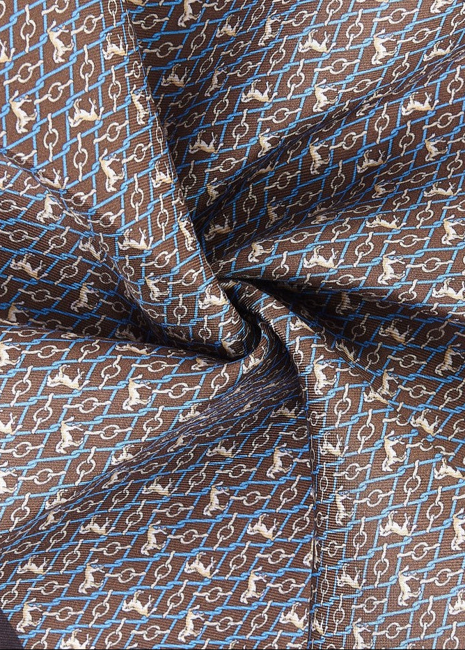 Pocket square cavallo marrone Fefè