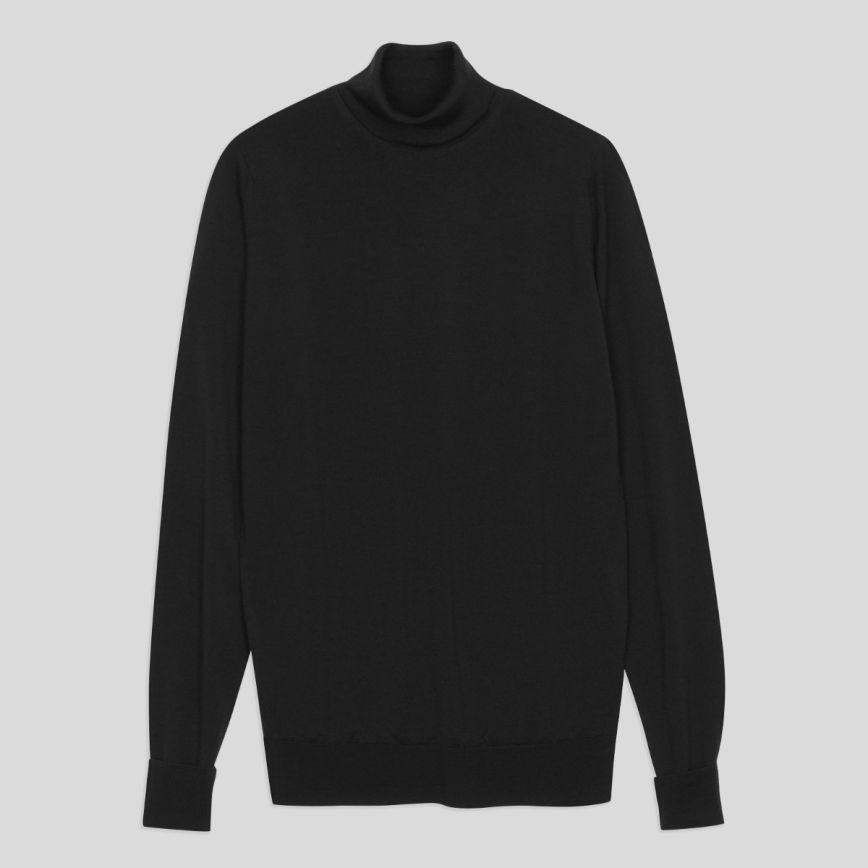 Collo alto Richards lana black John Smedley