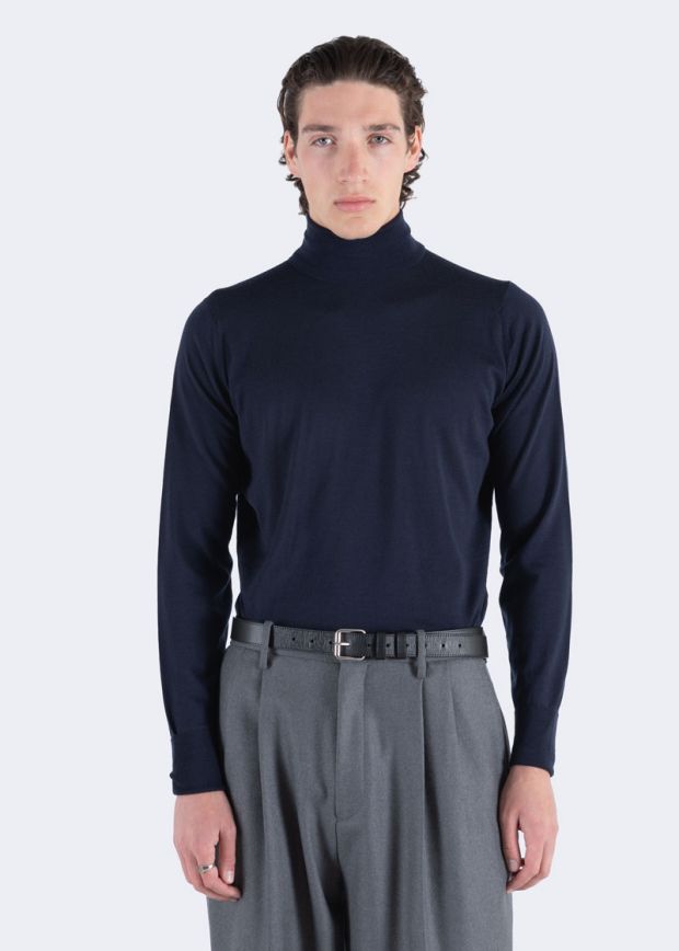 Collo alto Richards lana Midnight John Smedley