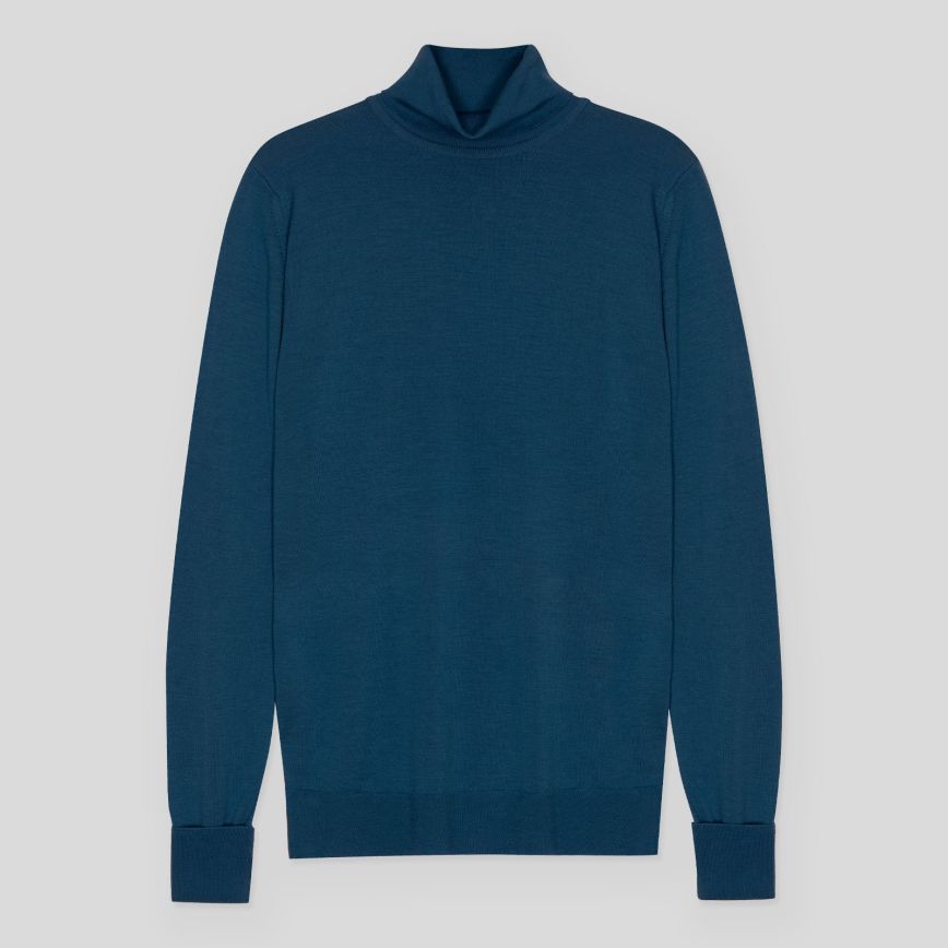 Collo alto Richards lana Montagu Blue John Smedley