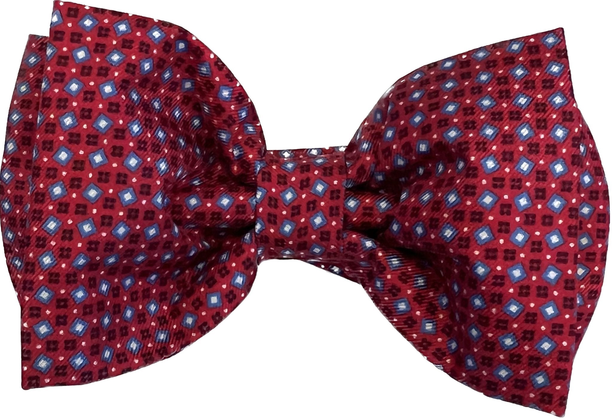 Bow tie seta rosso disegno geometrico Monsieur - MONSIEUR
