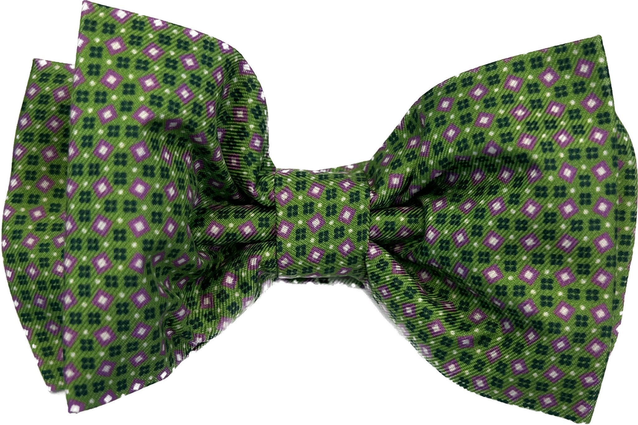 Bow tie seta verde disegno geometrico Monsieur - MONSIEUR