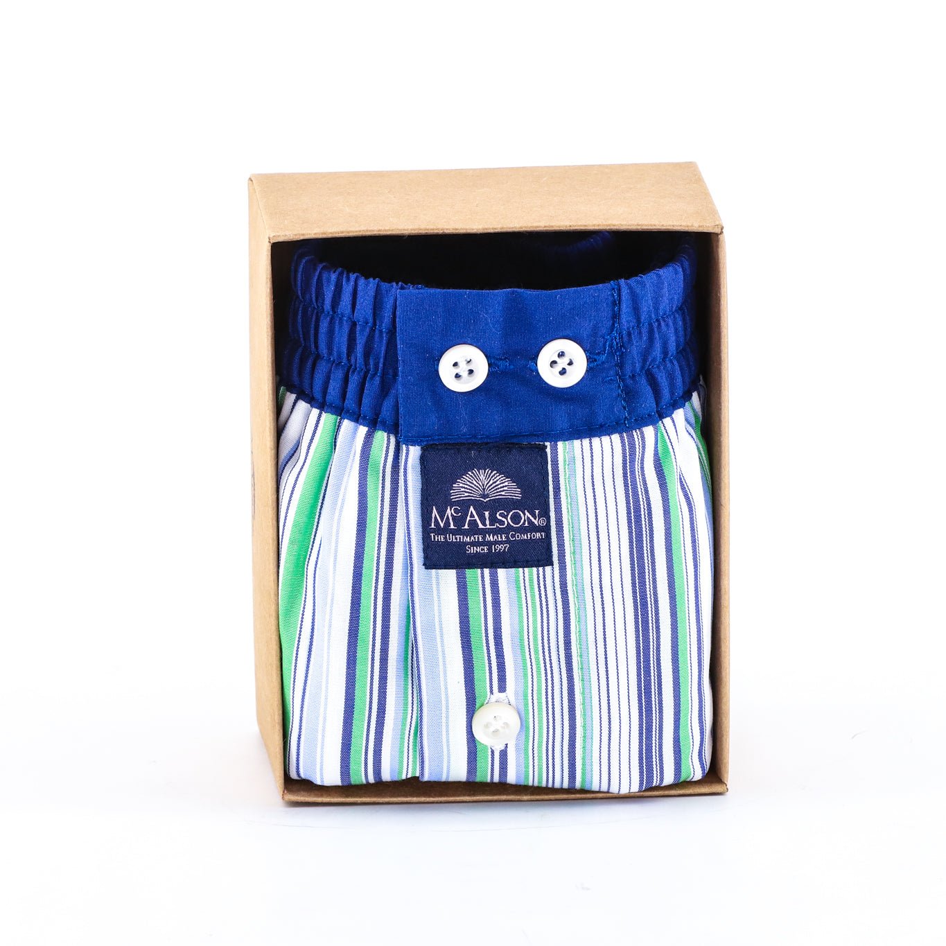 Boxer millerighe verde blu McAlson - MONSIEUR