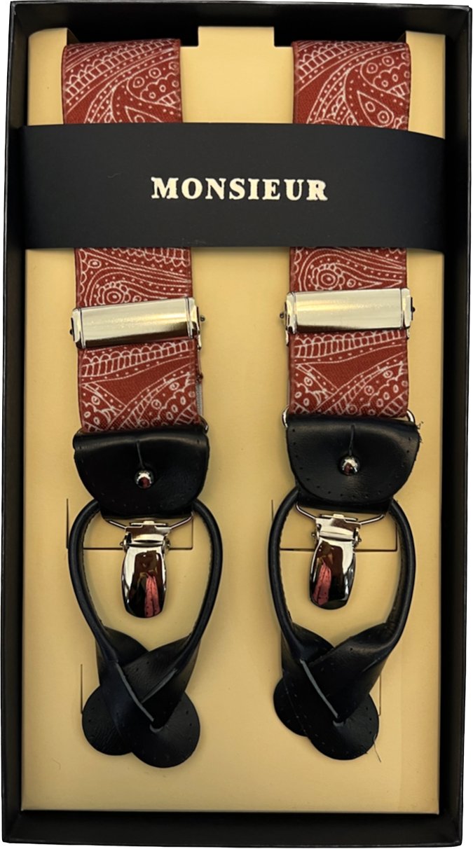 Bretelle big paisley arancione Monsieur - MONSIEUR