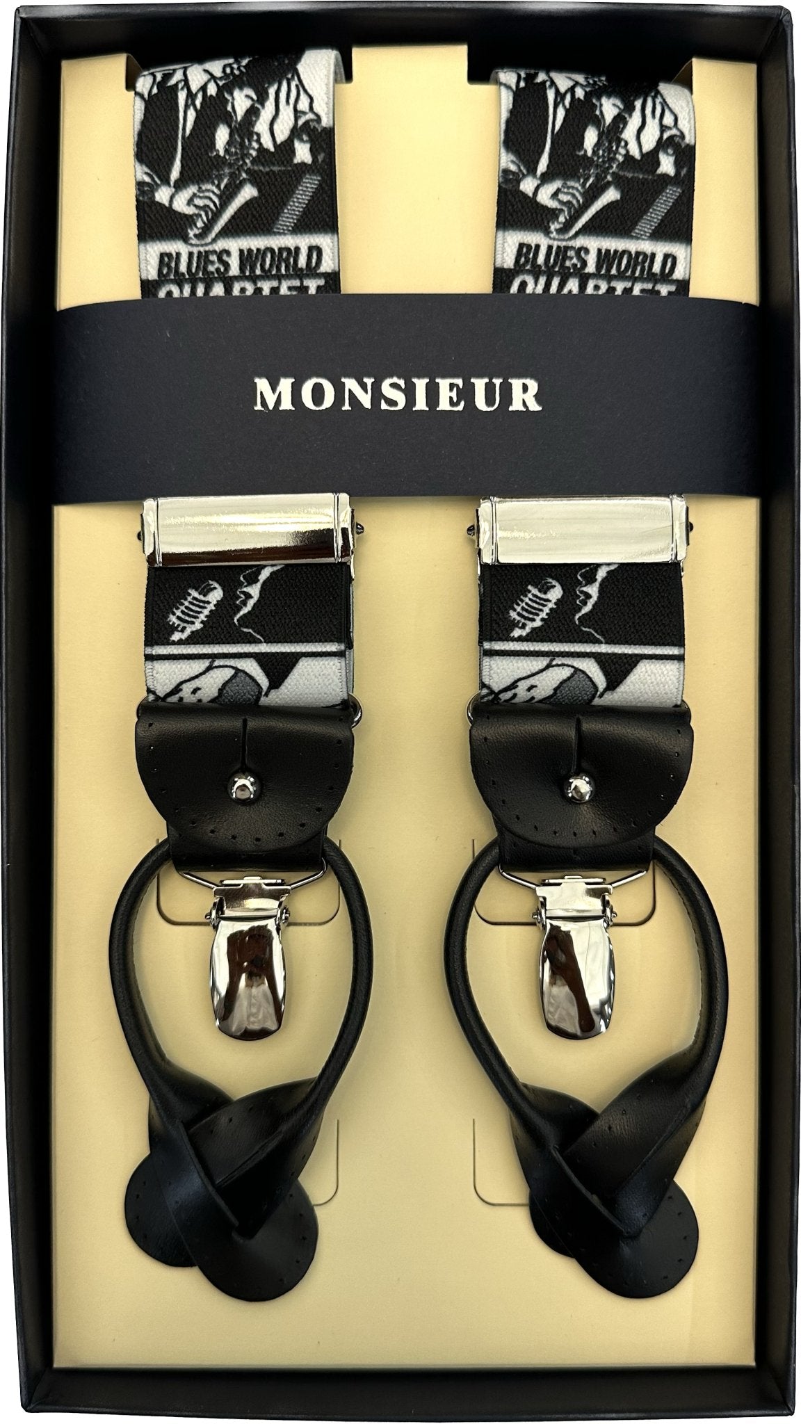 Bretelle tema blues music nera Monsieur - MONSIEUR