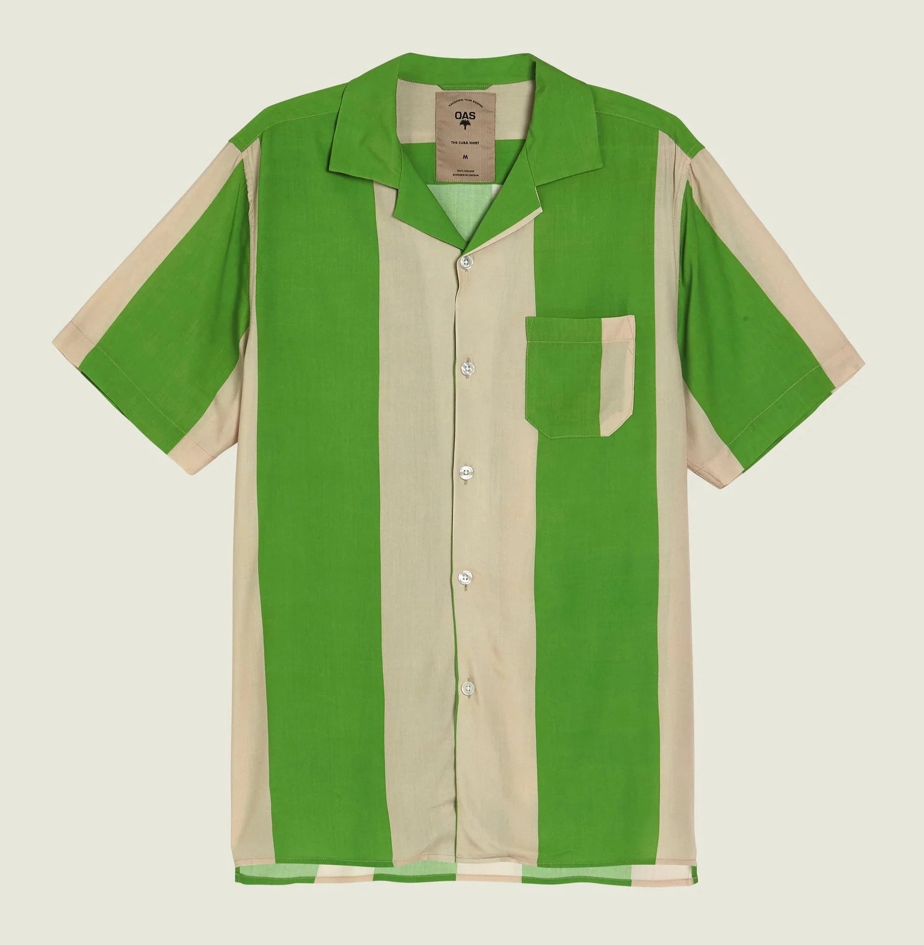 Camicia viscosa rigata verde OAS - MONSIEUR