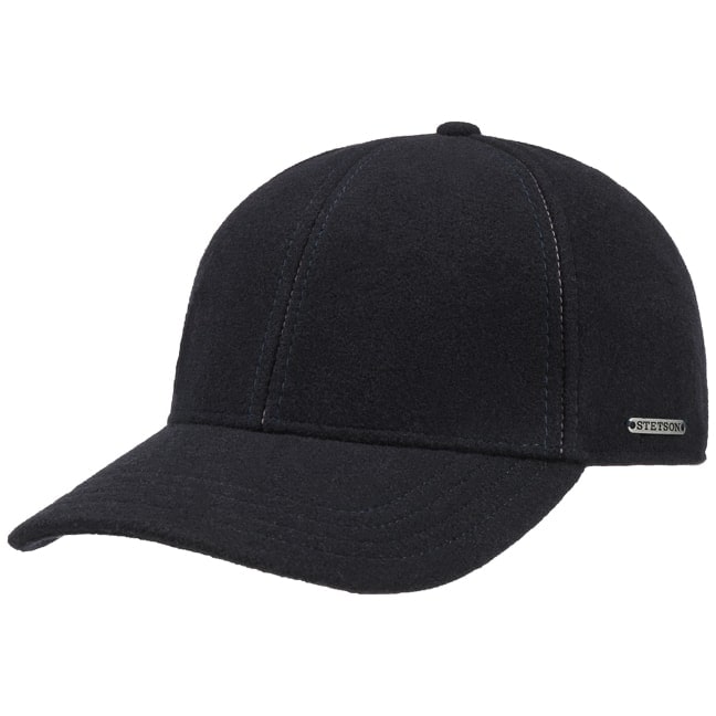 Cappellino baseball con paraorecchie lana cashmere blu scuro Stetson - MONSIEUR