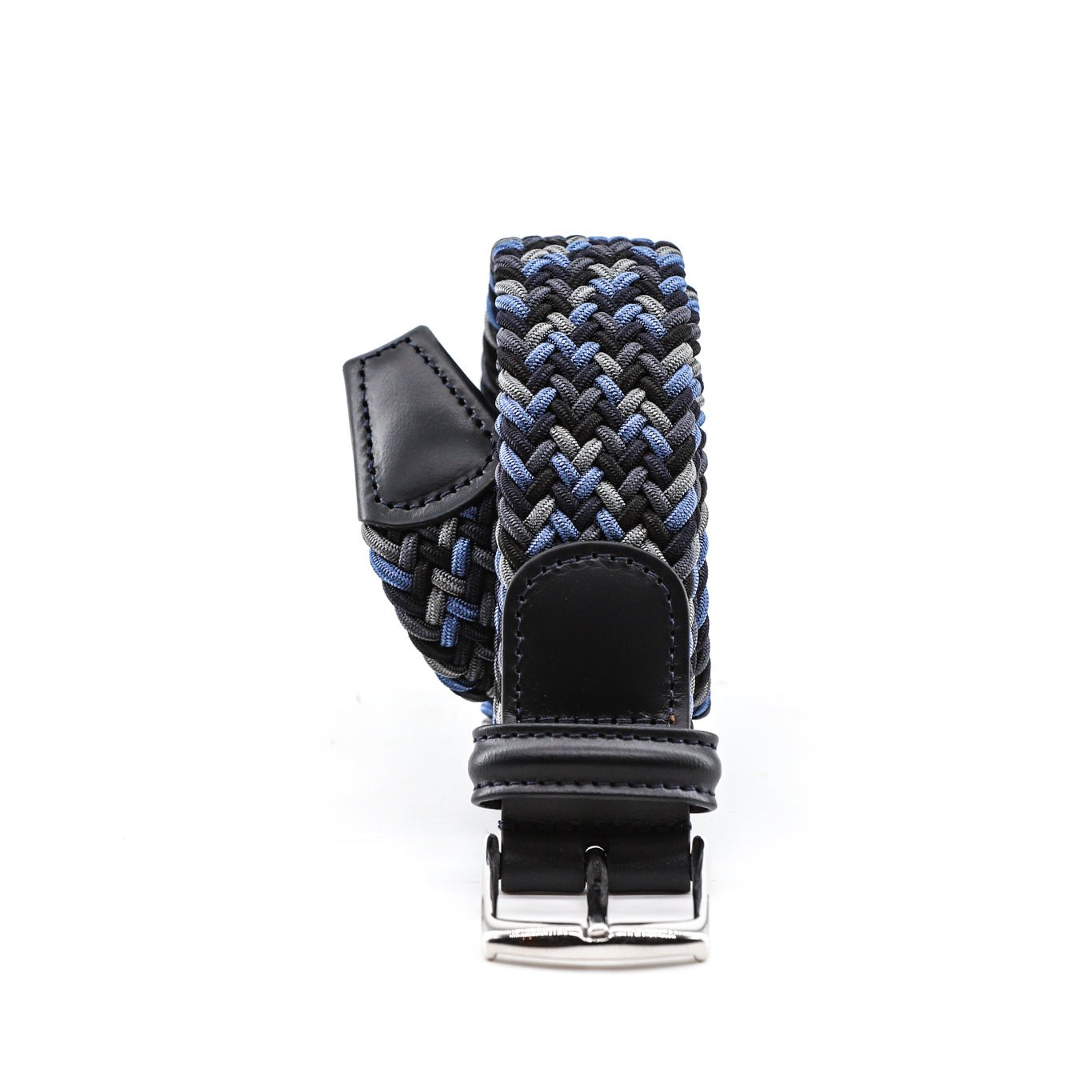 Cintura elasticizzata multicolor blu carta da zucchero grigia rifinita blu Monsieur - MONSIEUR