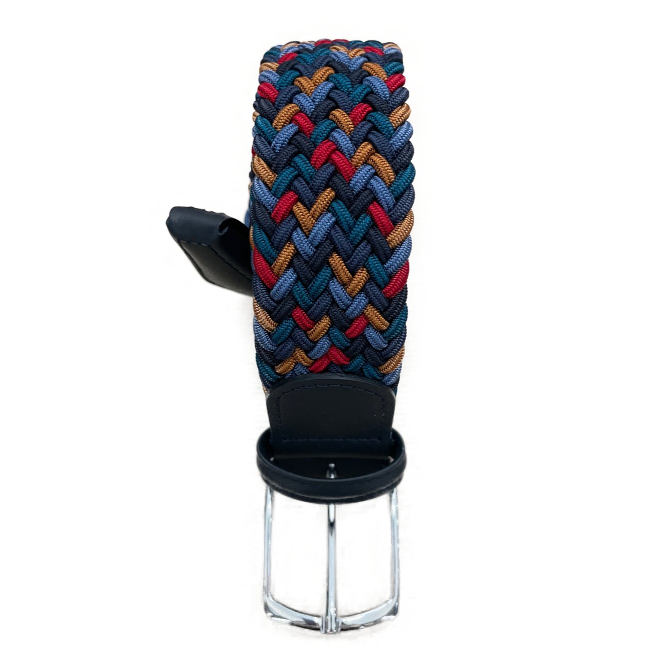 Cintura elasticizzata multicolor rossa blu ottanio grigia senape rifinita blu Monsieur - MONSIEUR