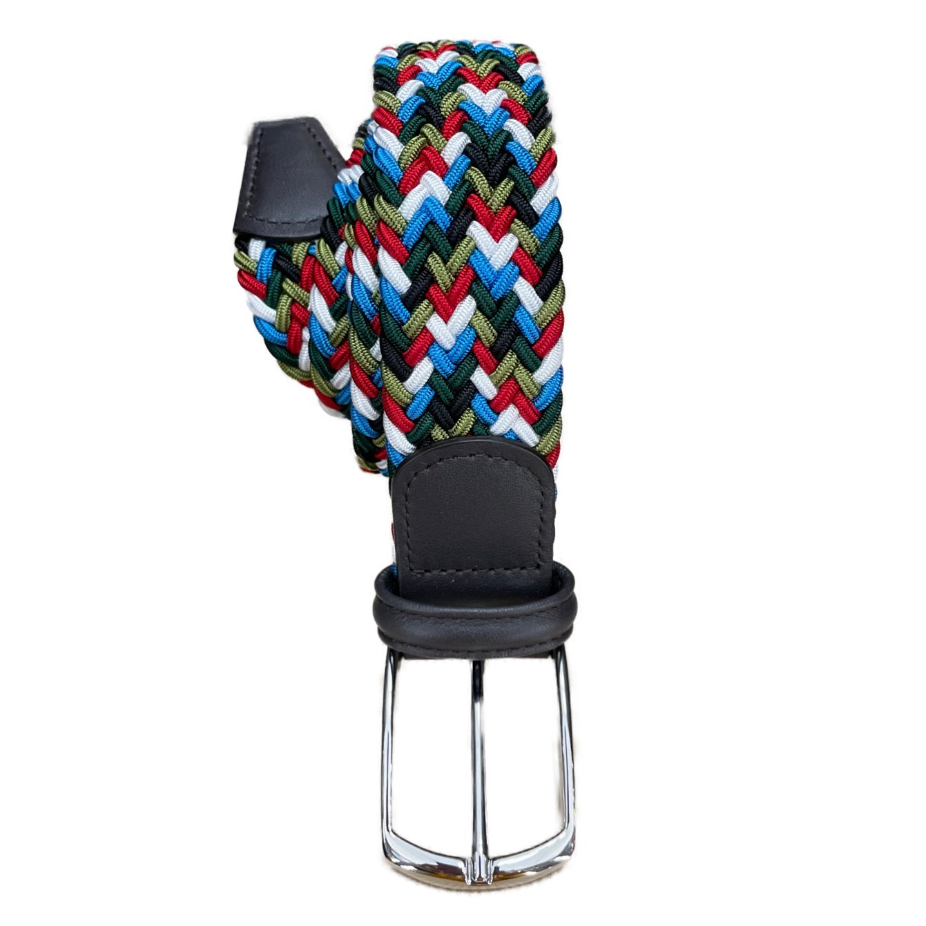 Cintura elasticizzata multicolor verde bianca rossa turchese blu rifinita moro Monsieur - MONSIEUR