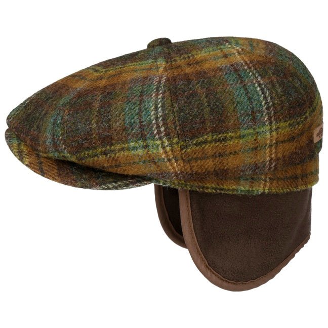 Coppola Hatteras lana check verde moro con paraorecchie Stetson - MONSIEUR