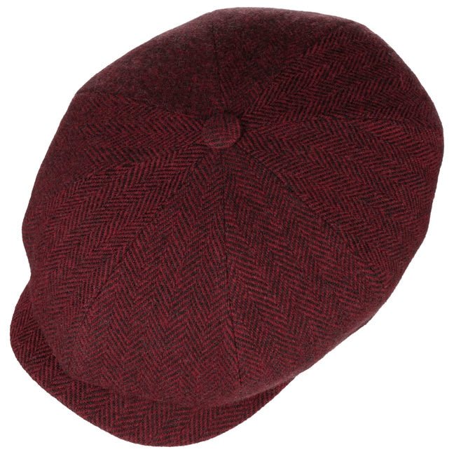 Coppola Hatteras lana Herringbone rosso scuro Stetson - MONSIEUR