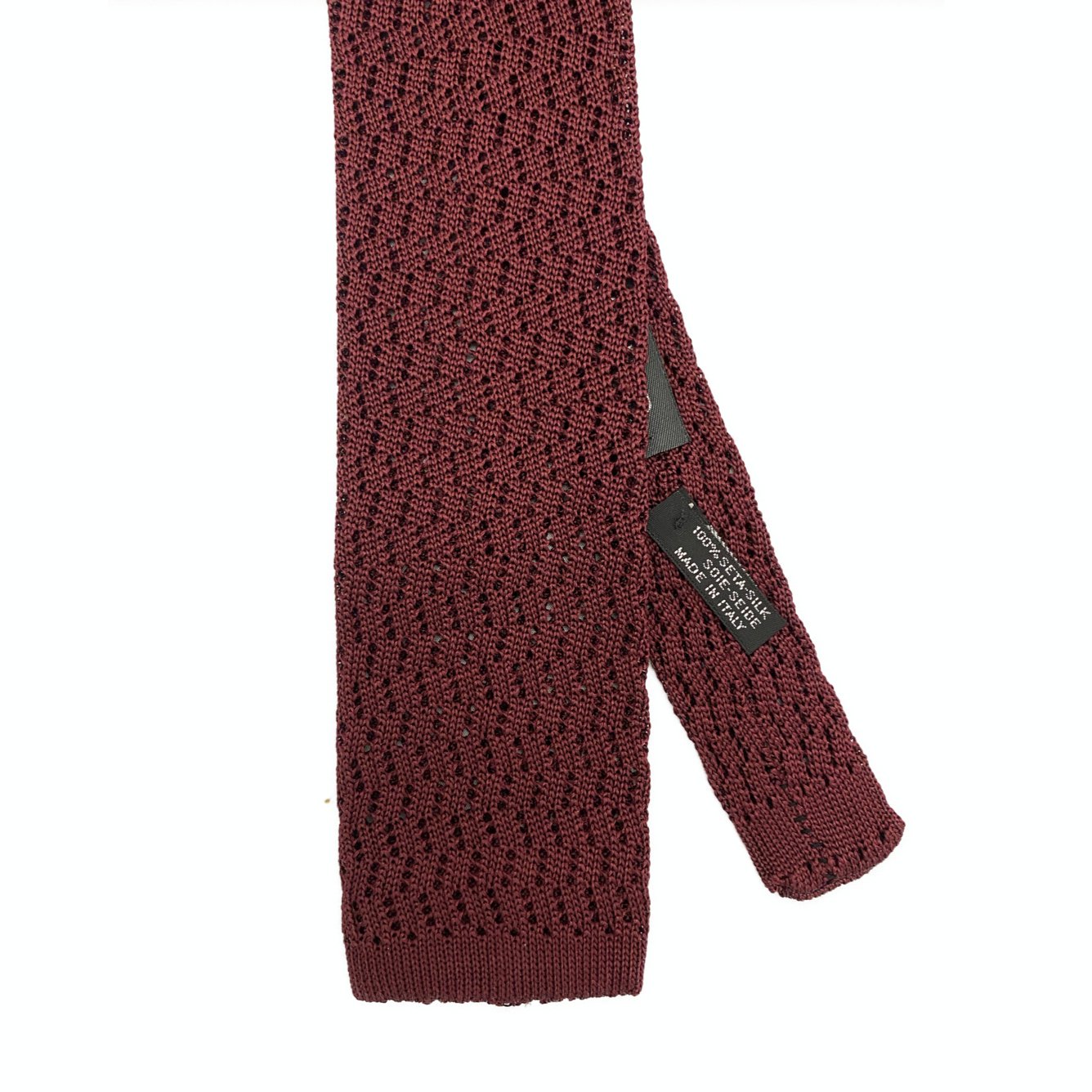 Cravatta bordeaux maglia di seta zig zag Monsieur - MONSIEUR