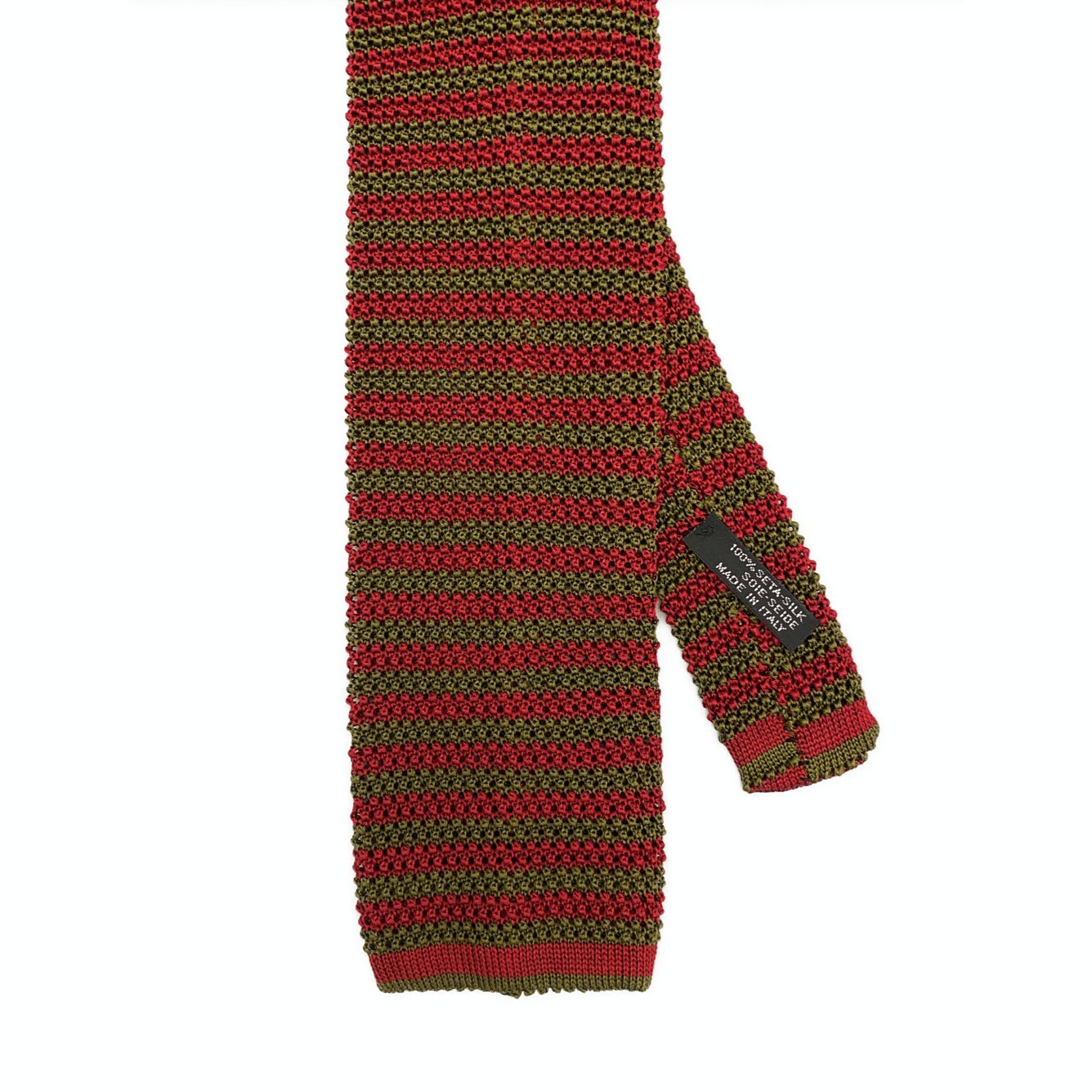 Cravatta in maglia di seta a righe - MONSIEUR