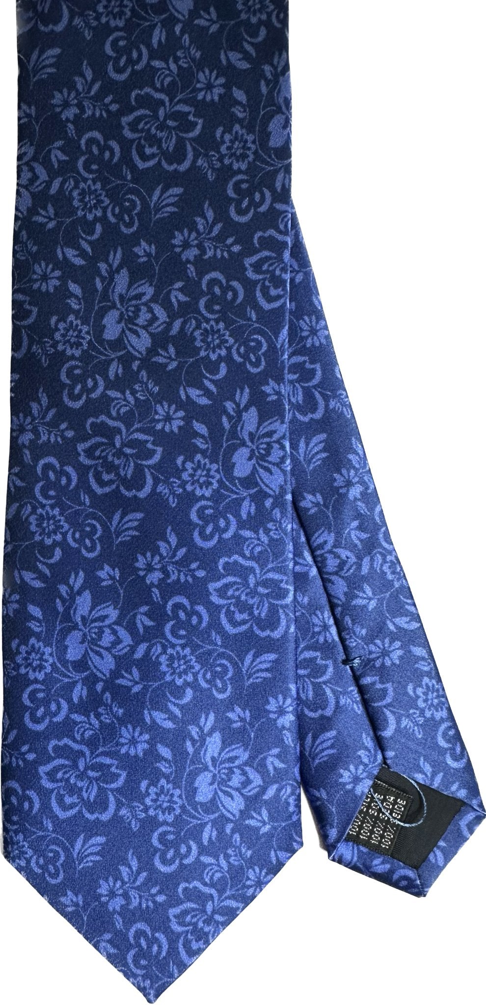 Cravatta seta fantasia fiori cobalto Monsieur - MONSIEUR