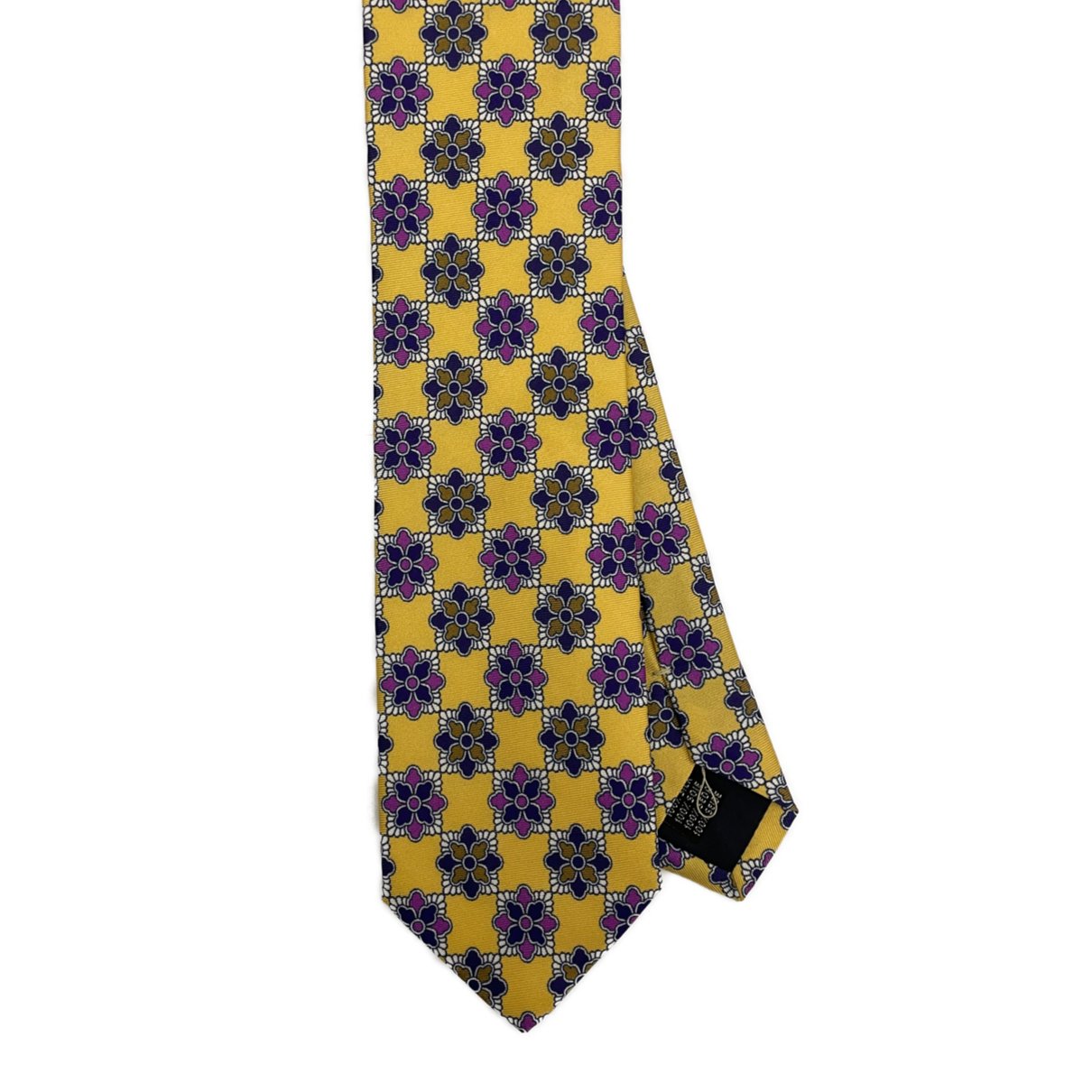 Cravatta seta fantasia geometrica gialla Monsieur - MONSIEUR
