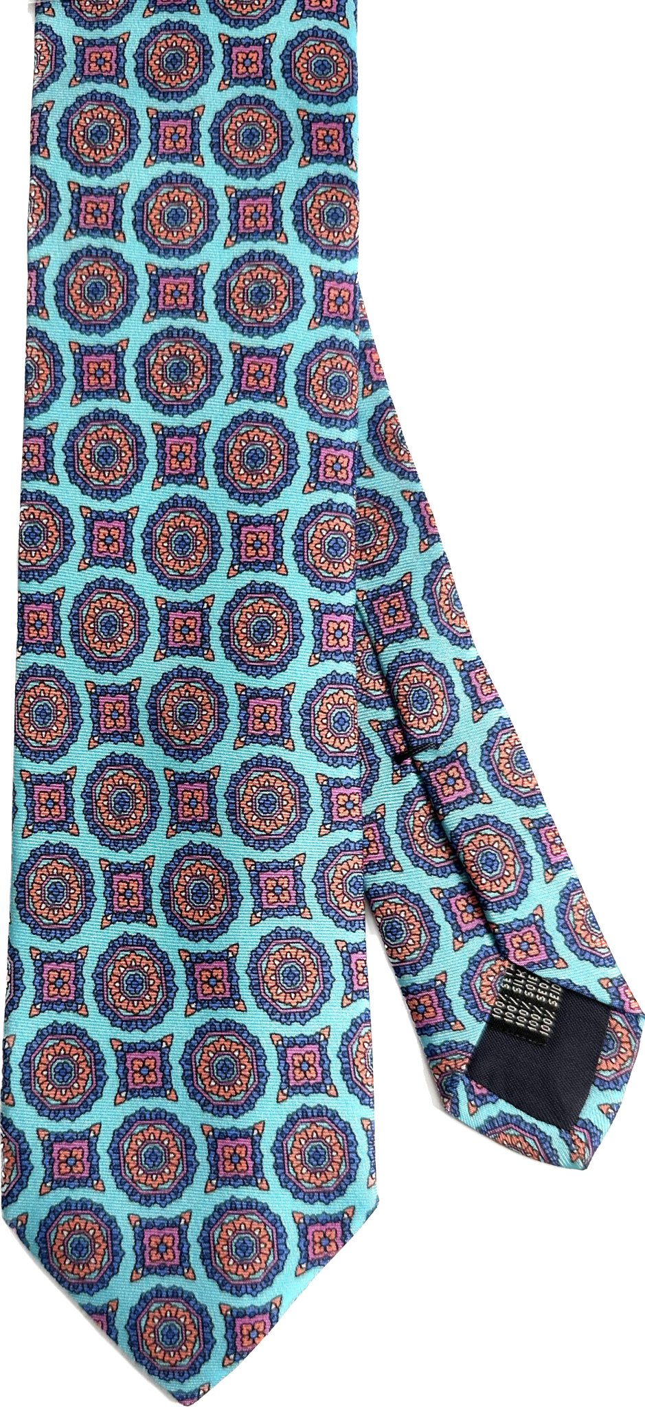 Cravatta seta medaglioni turchese Monsieur - MONSIEUR