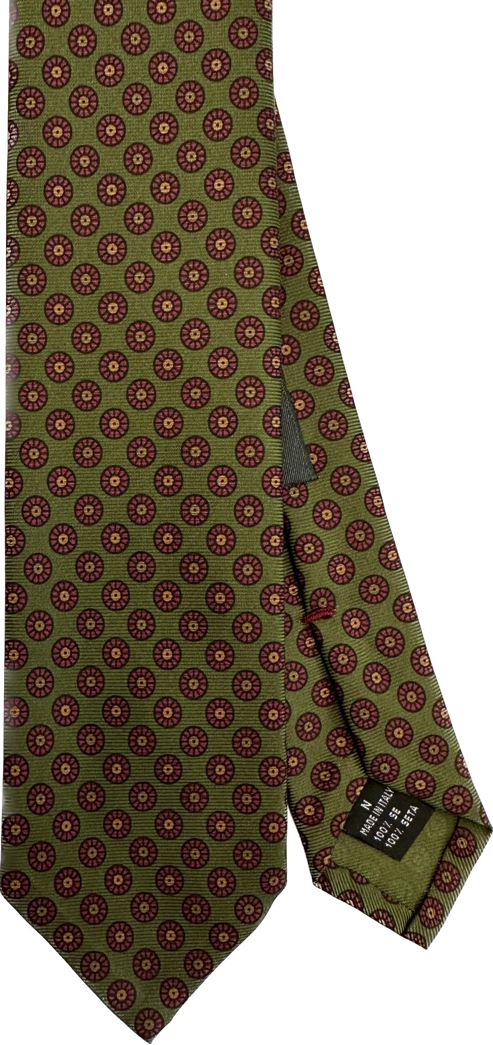 Cravatta seta micro fiore verde archivio Monsieur - MONSIEUR