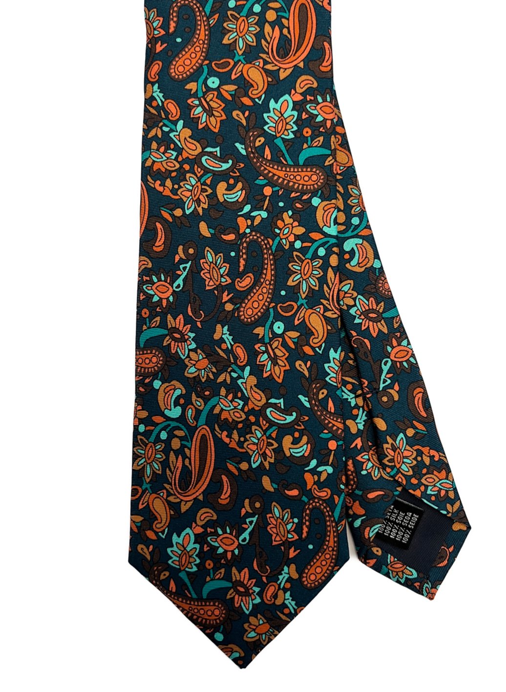 Cravatta seta paisley fiori verde Monsieur - MONSIEUR
