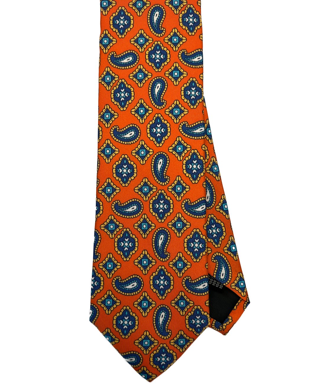 Cravatta seta paisley rombi arancione Monsieur - MONSIEUR