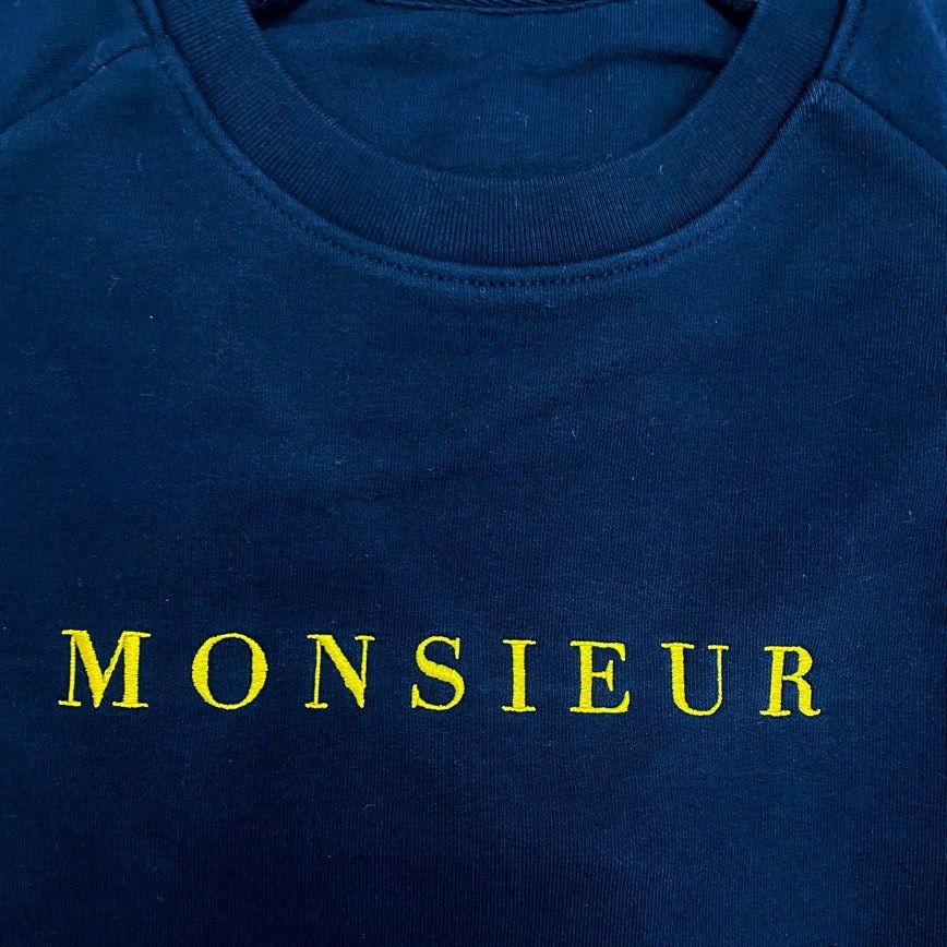 Felpa cotone blu Monsieur - MONSIEUR