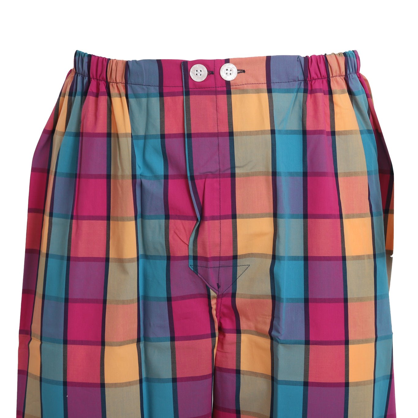 Pigiama lungo cotone multi check Derek Rose - MONSIEUR