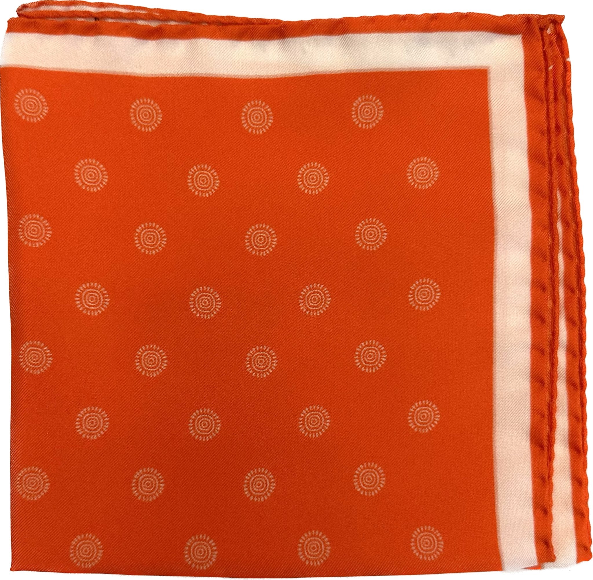 Pocket square fantasia soli arancione seta Fefè - MONSIEUR