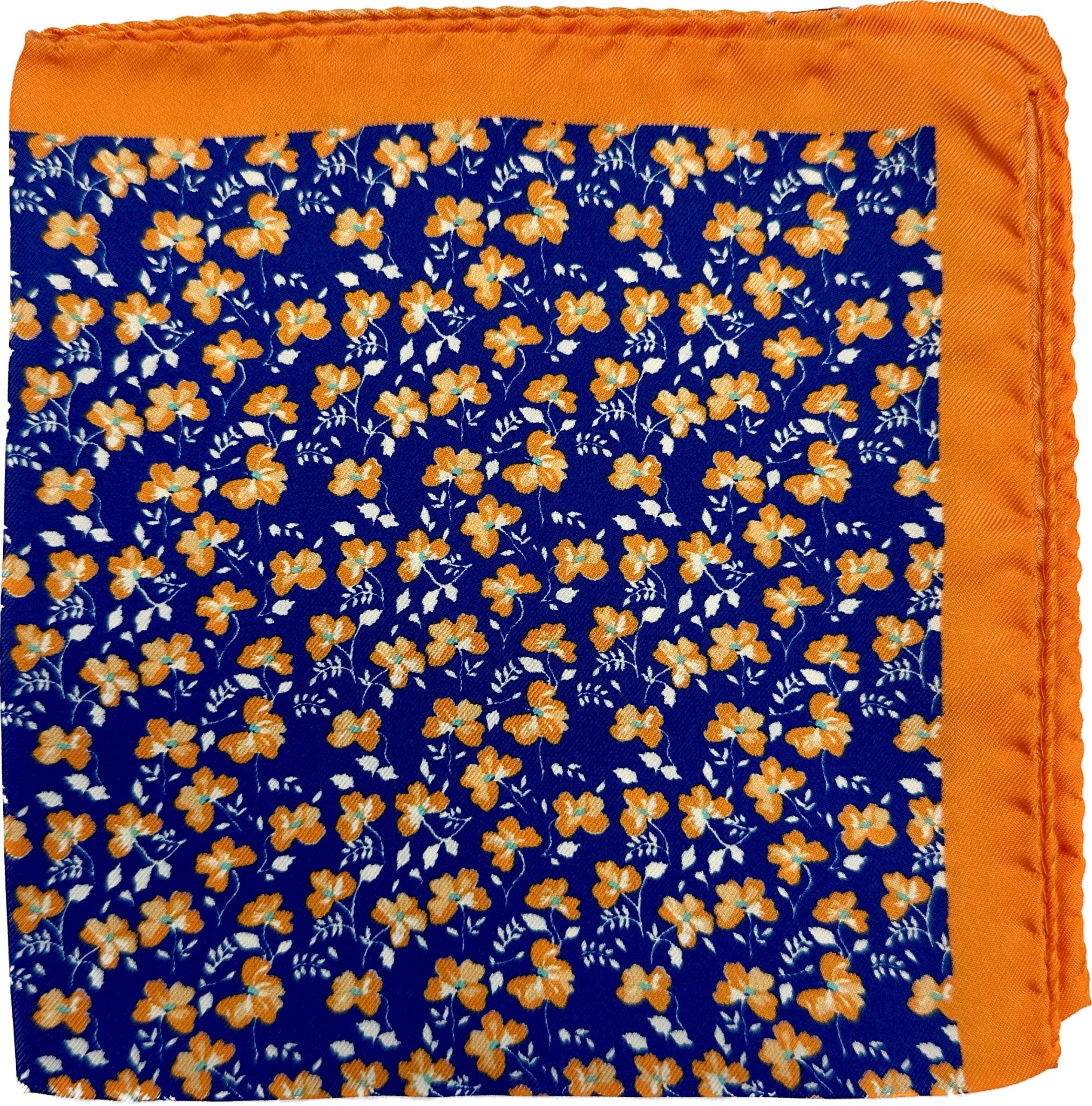 Pocket square fiori cobalto seta Fefè - MONSIEUR