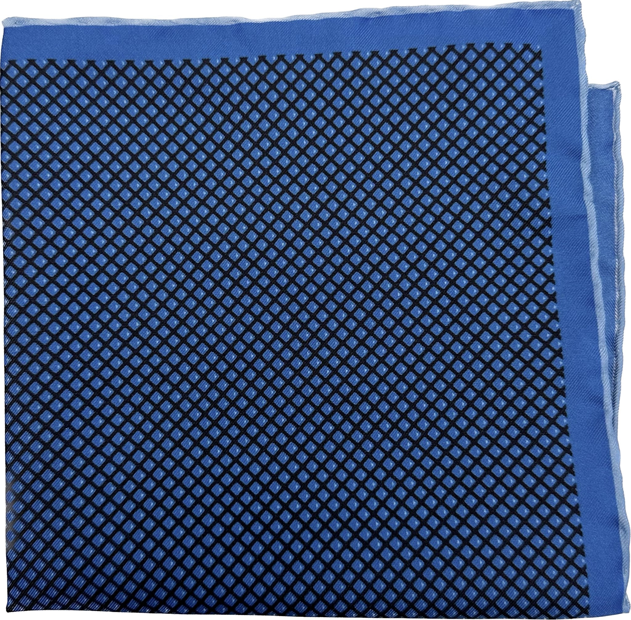 Pocket square micro fantasia geometrica cobalto seta Fefè - MONSIEUR