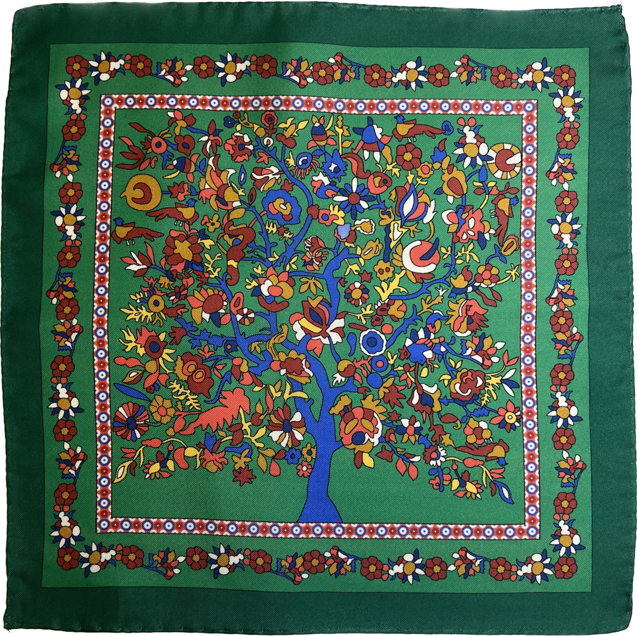 Pocket square seta albero verde bandiera Monsieur - MONSIEUR
