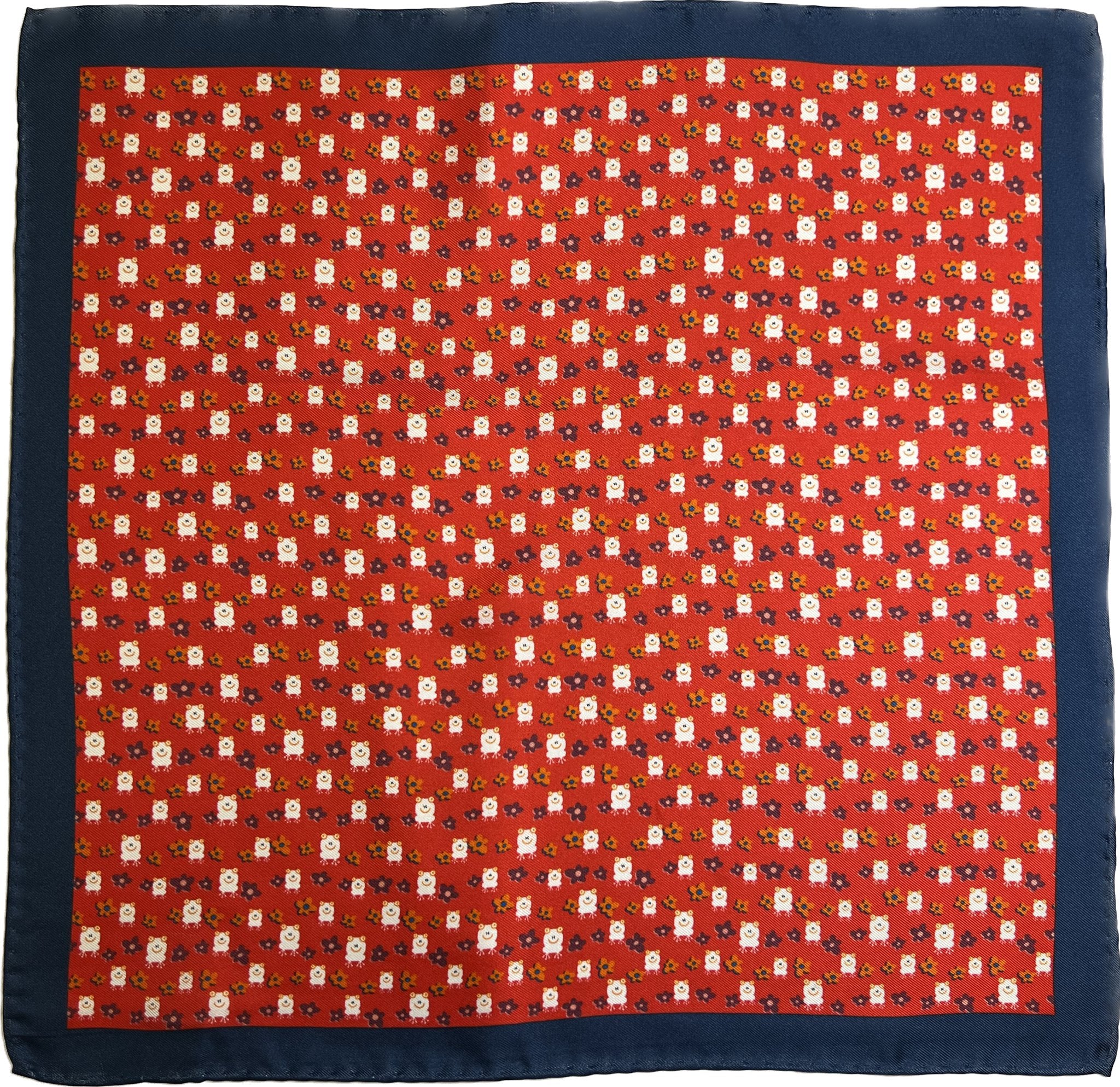 Pocket square seta fiorellini rossa Monsieur - MONSIEUR