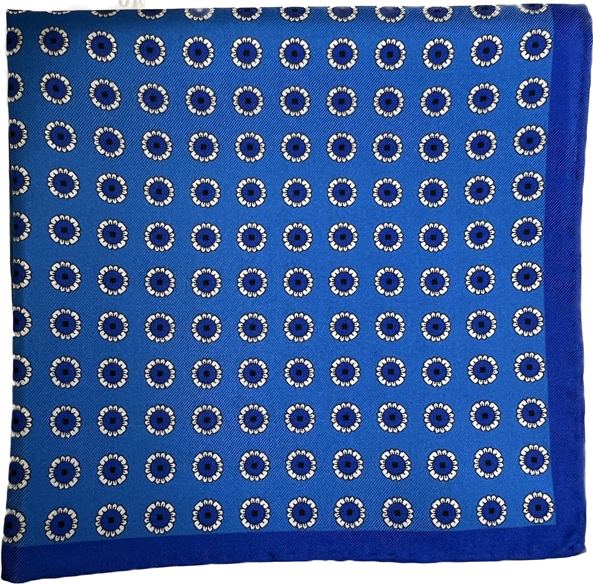 Pocket square seta micro fiore royal blue Monsieur - MONSIEUR