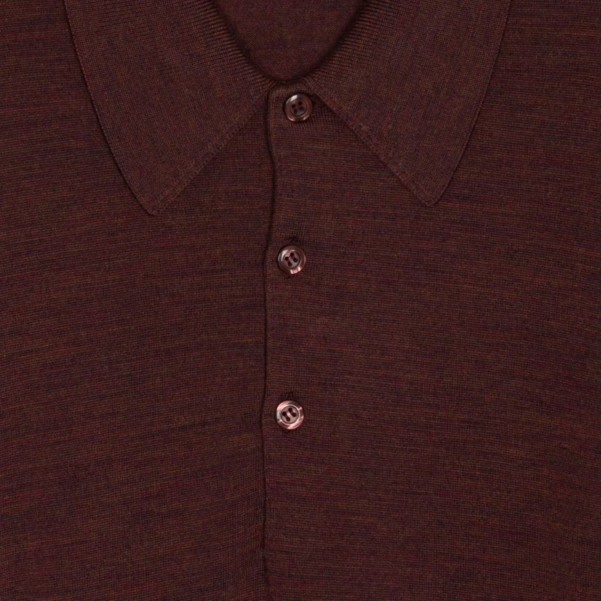 Polo dorset lana manica lunga Copper Brown John Smedley - MONSIEUR