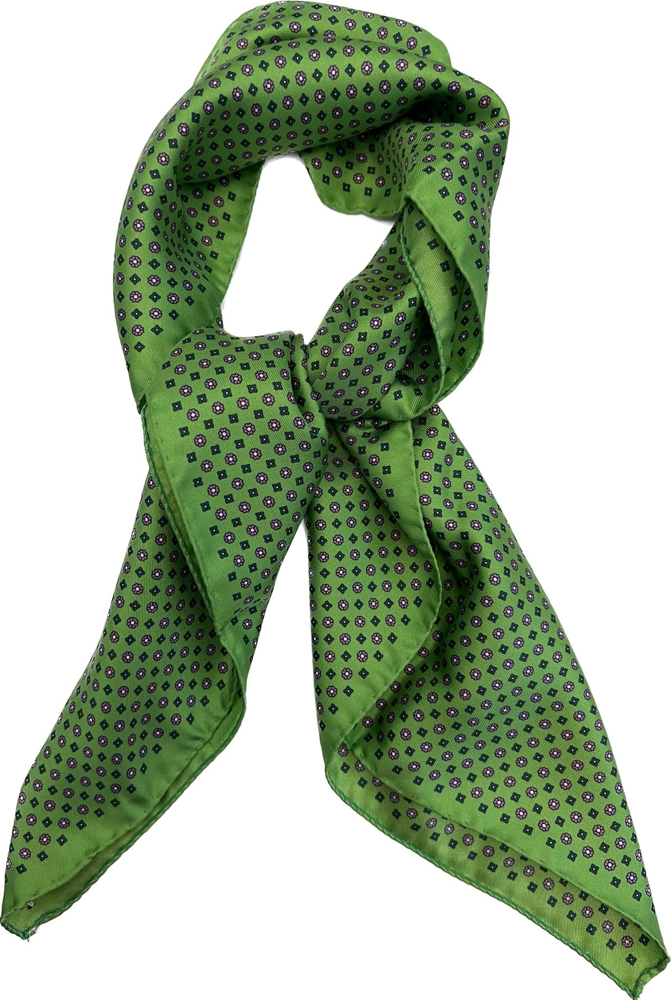 Sciarpa bandana seta verde fantasia cravatta Monsieur - MONSIEUR