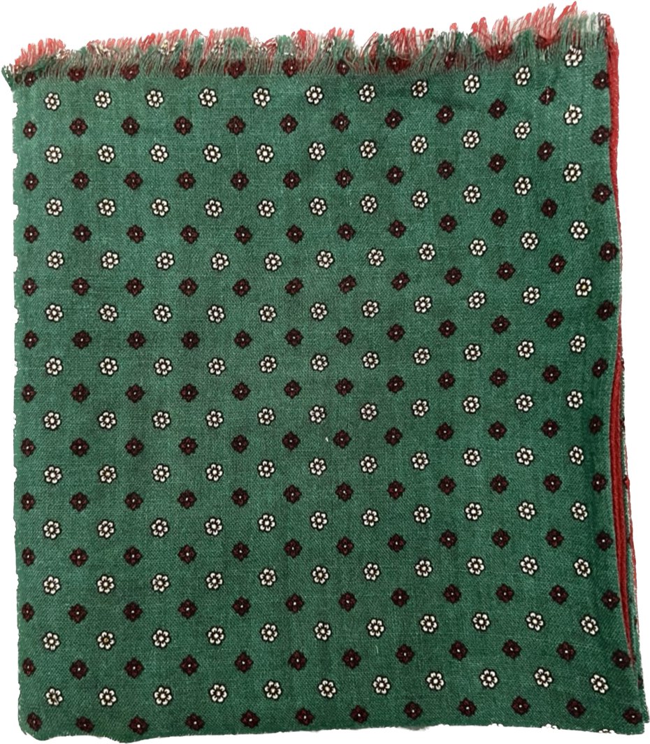 Sciarpa lana doppiata fantasia cravatta verde bordeaux Franco Bassi - MONSIEUR