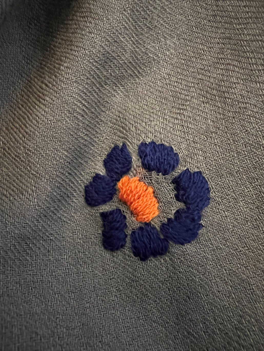 Sciarpa lana floreale moro ricamata Franco Bassi - MONSIEUR
