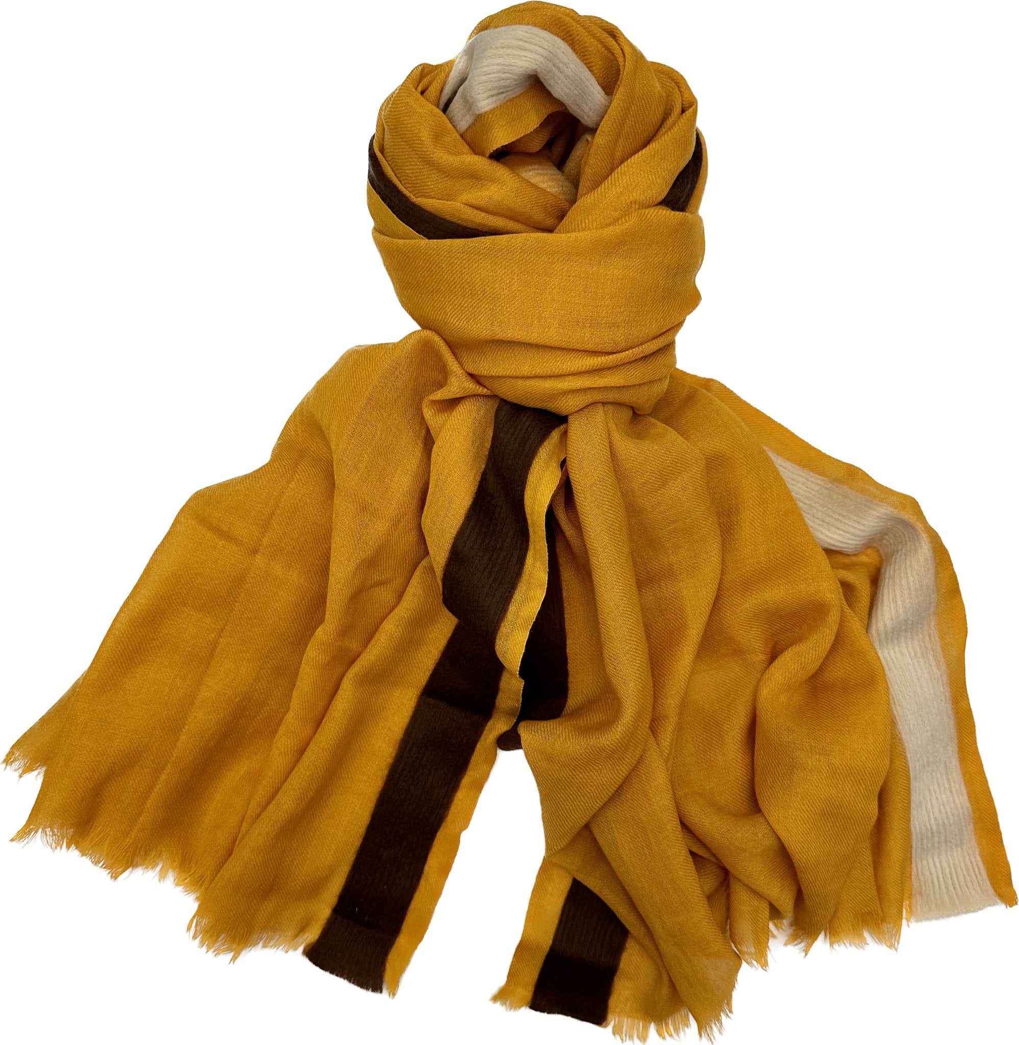 Sciarpa lana tinta unita gialla agugliata moro bianco Franco Bassi - MONSIEUR