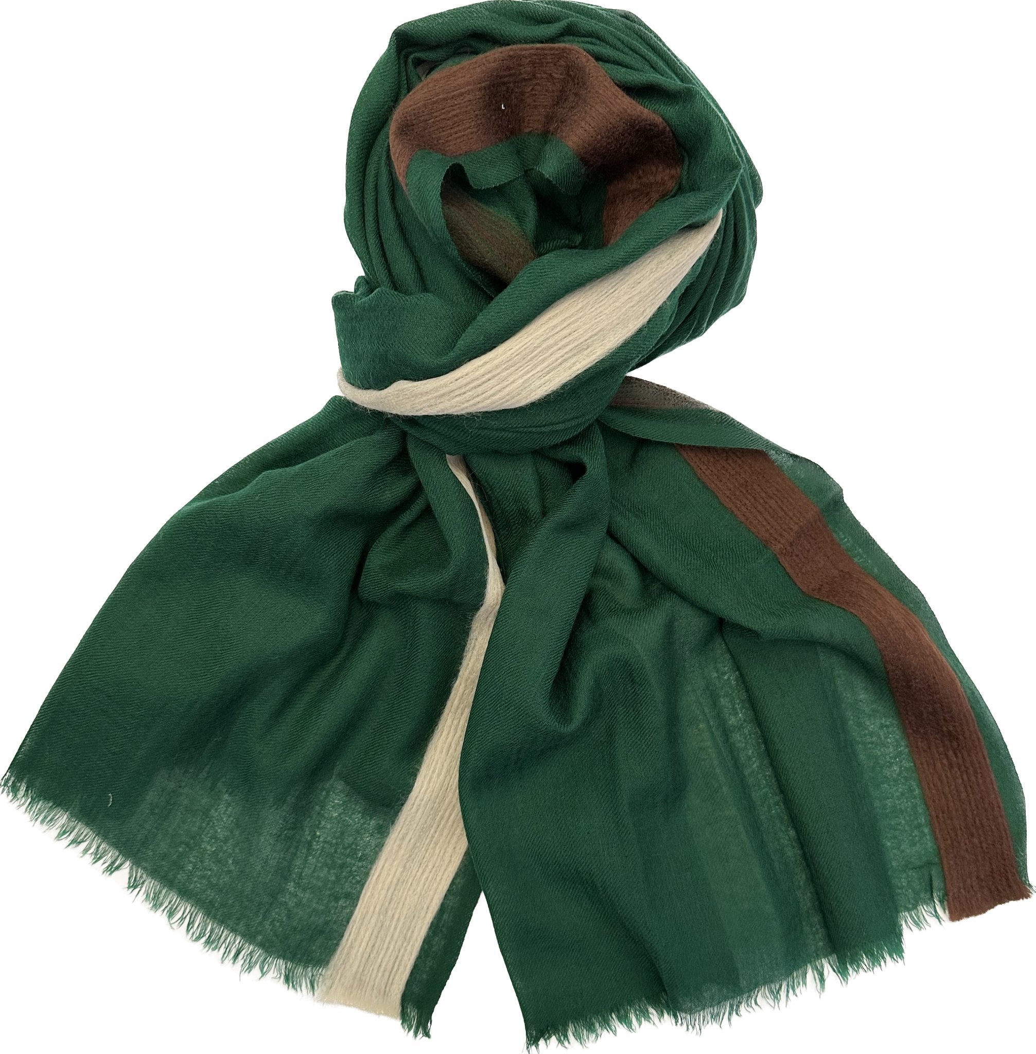 Sciarpa lana tinta unita verde agugliata moro bianco Franco Bassi - MONSIEUR