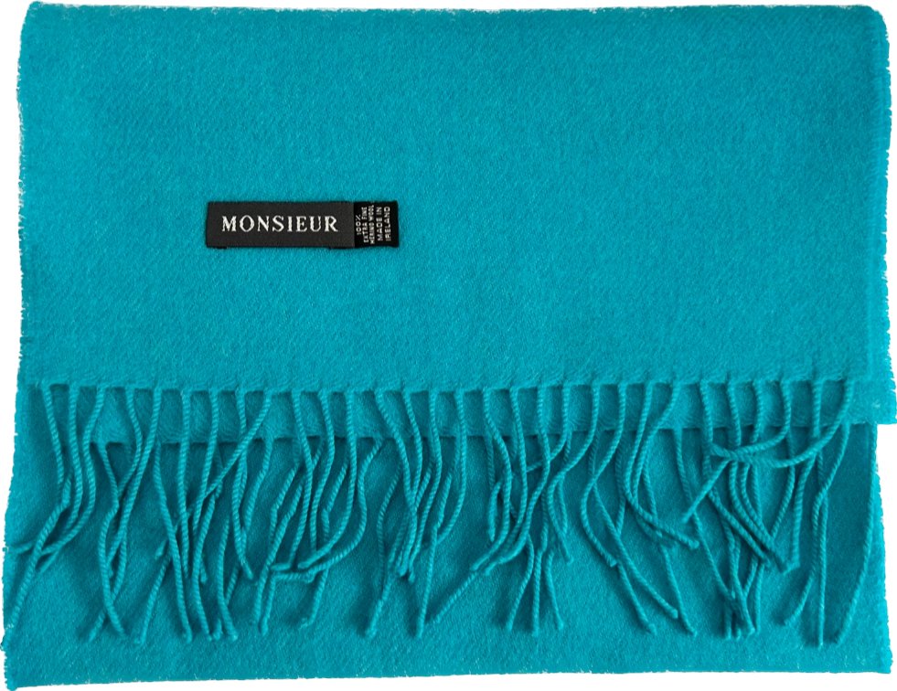 Sciarpa tinta unita luxury wool turchese Monsieur - MONSIEUR