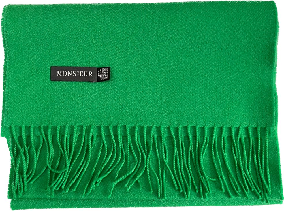 Sciarpa tinta unita luxury wool verde bandiera Monsieur - MONSIEUR
