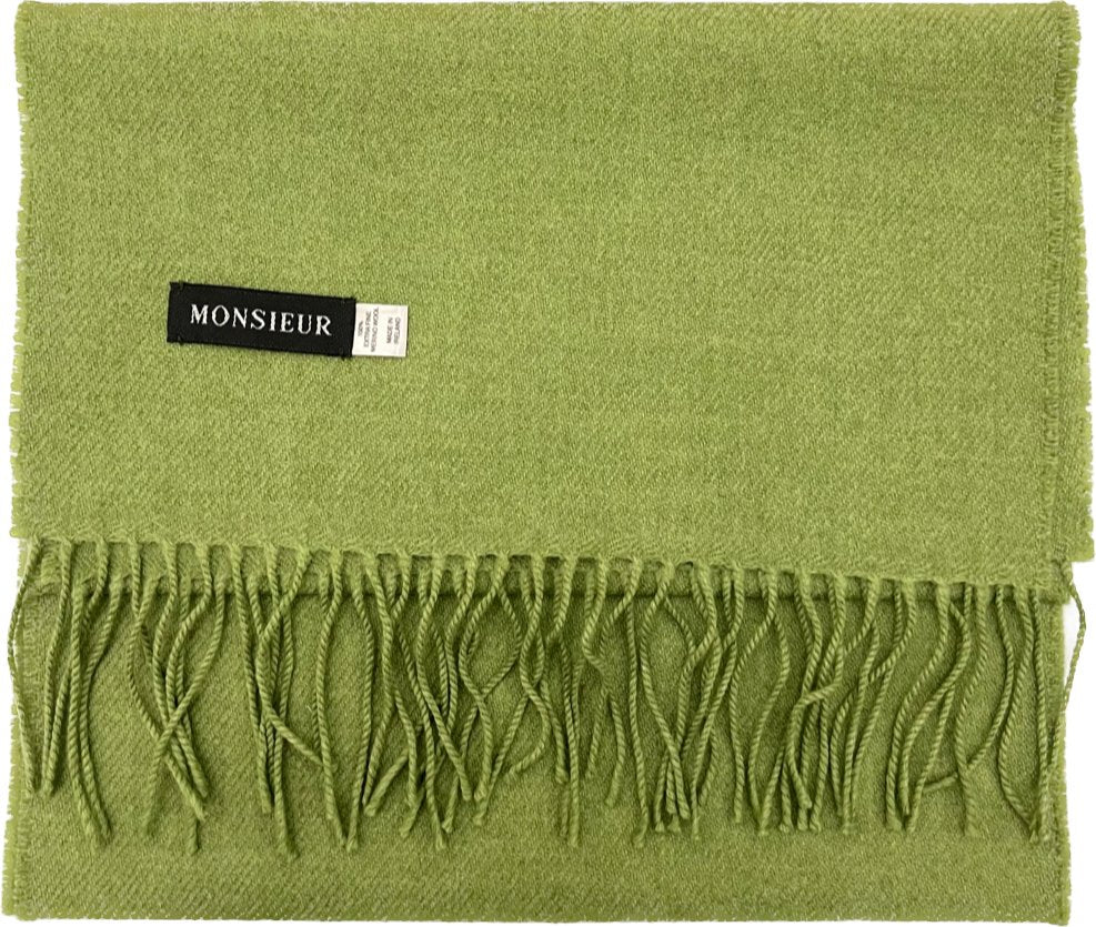 Sciarpa tinta unita luxury wool verde chiaro Monsieur - MONSIEUR