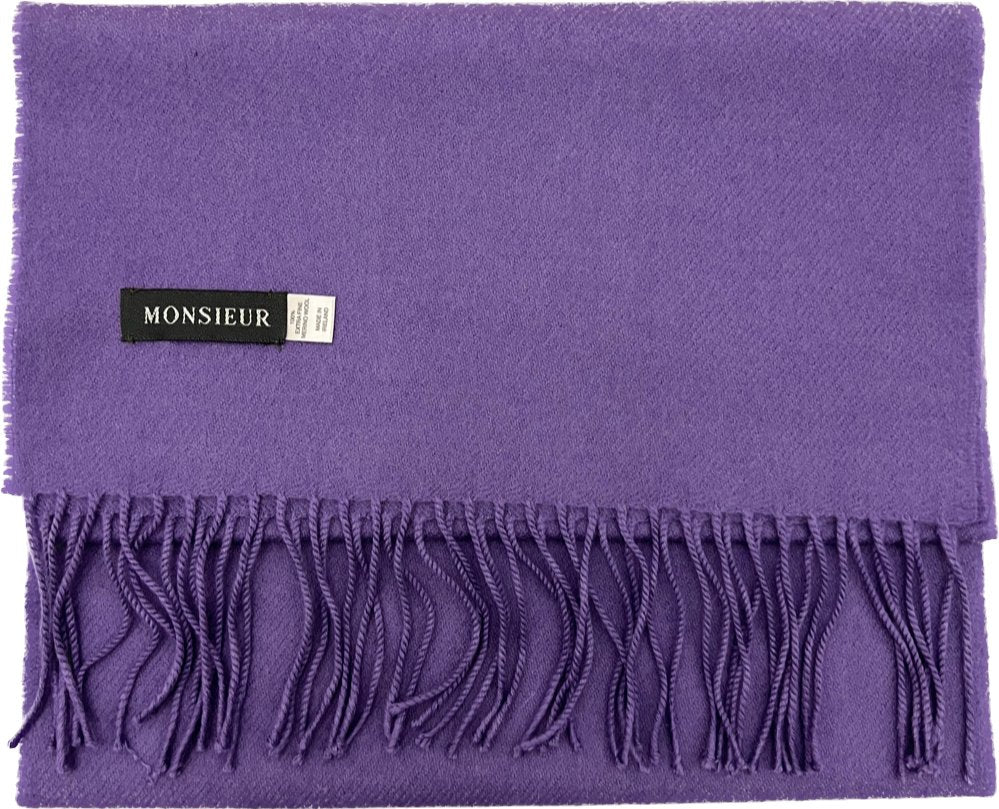 Sciarpa tinta unita luxury wool viola Monsieur - MONSIEUR